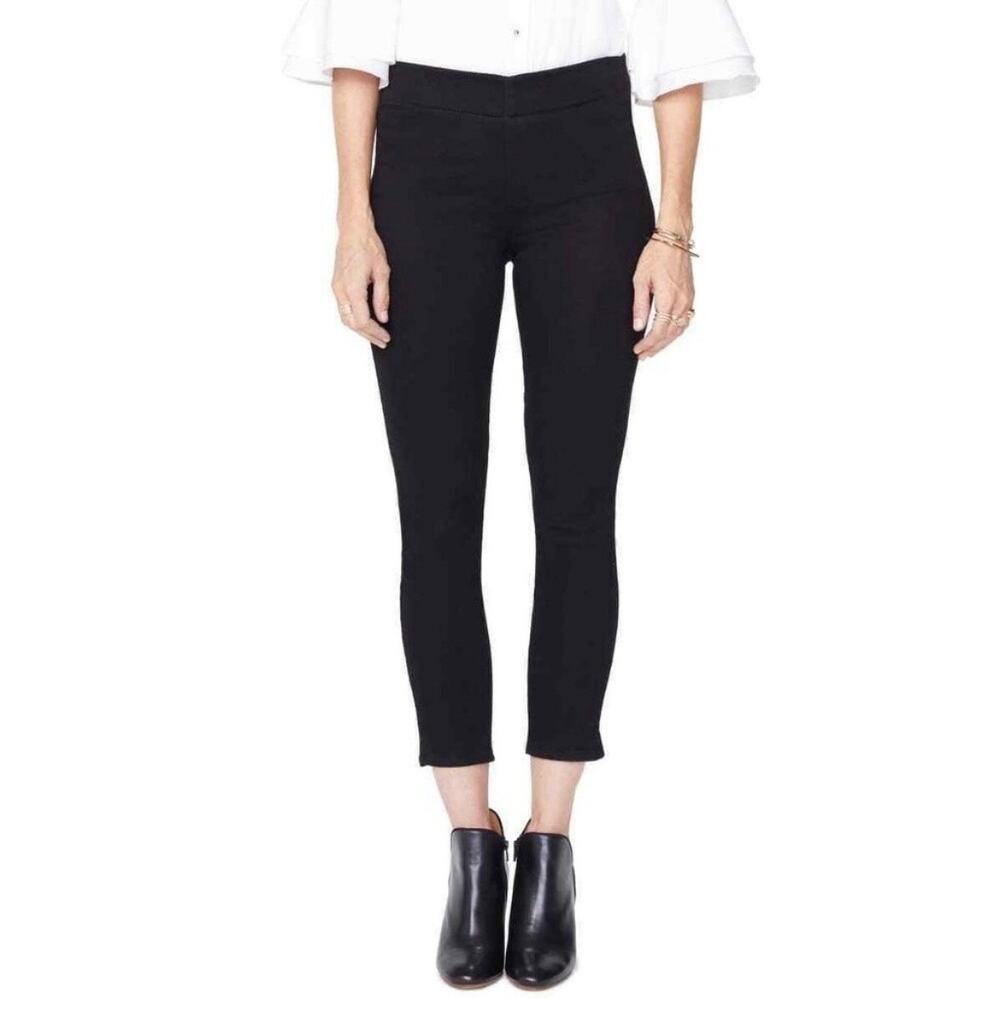 NYDJ Pull On Skinny Ankle Jeans Black 12 MBDMPA2405